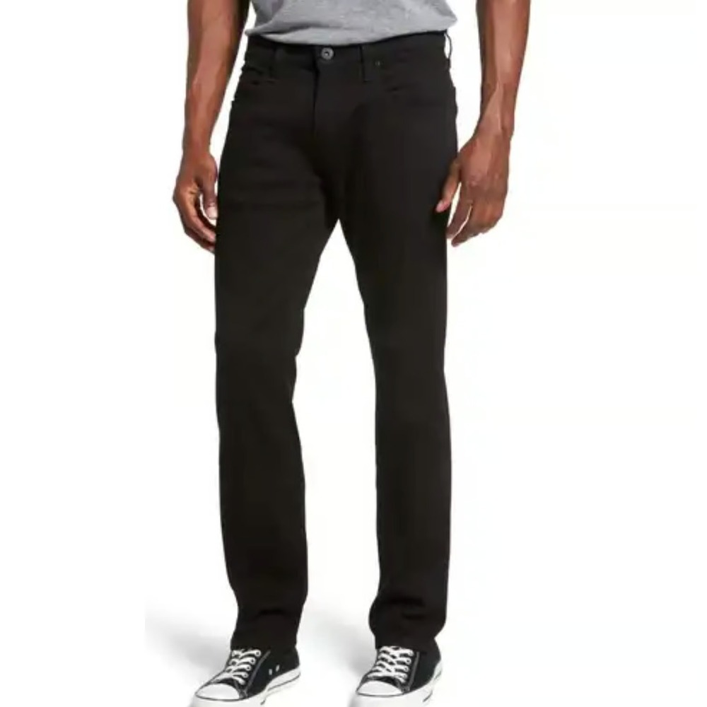 PAIGE Federal Slim Straight Pants Men 34x34 Royal Black Corduroy‎ USA NWT $200